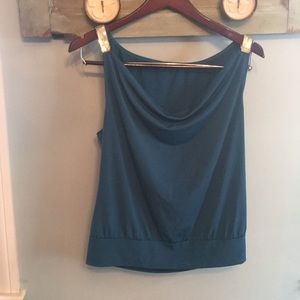 Teal drape neck tank
